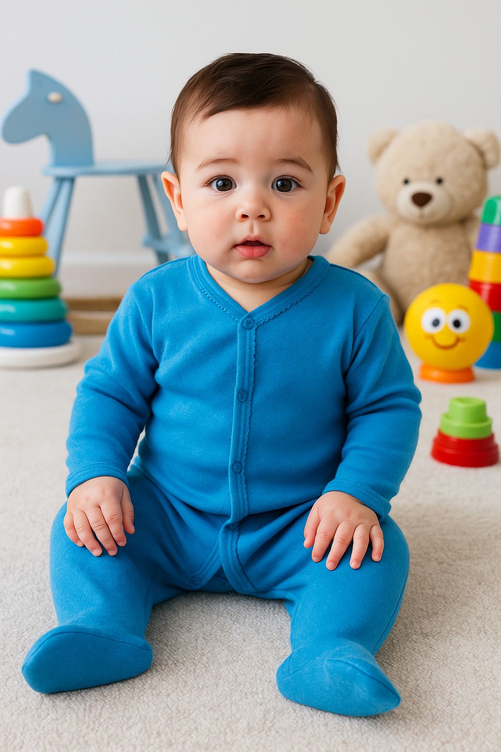 Erkek Bebek Uzun Kollu Patikli Tulum