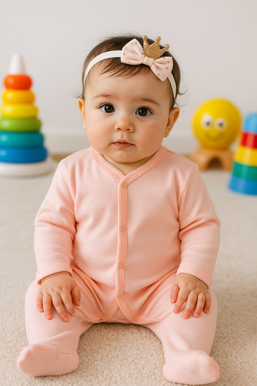 Kız Bebek Uzun Kollu  Patikli Tulum