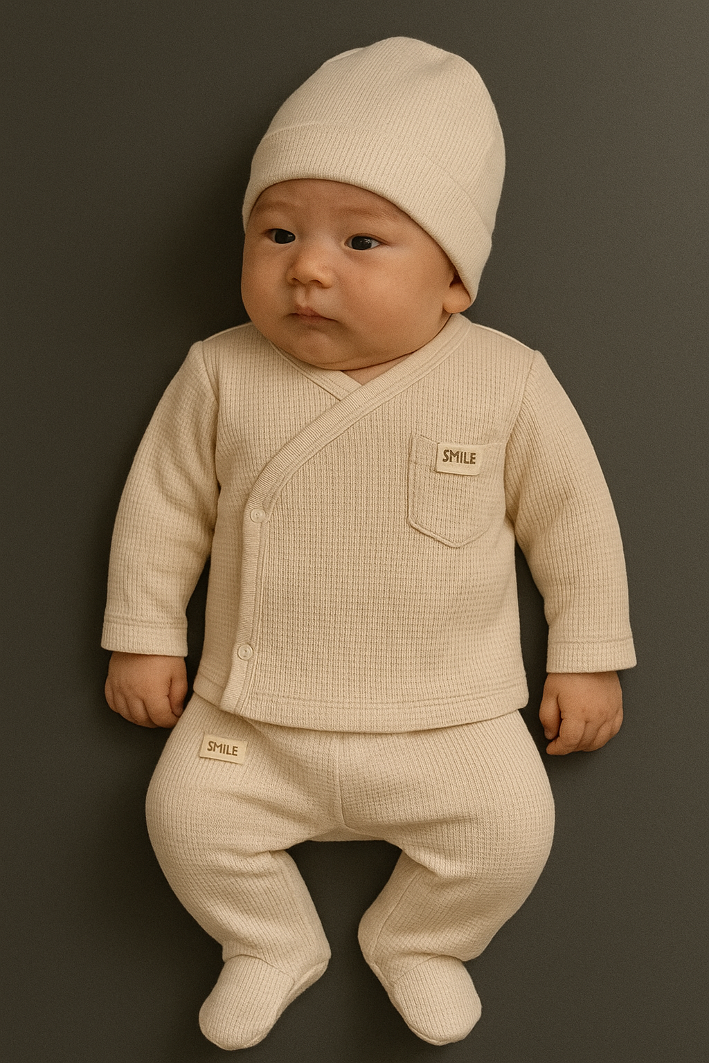 Waffle 3`lü Unisex Patikli Bebek Takım