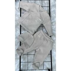 Waffle 3`lü Unisex Patikli Bebek Takım