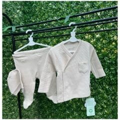 Waffle 3`lü Unisex Patikli Bebek Takım