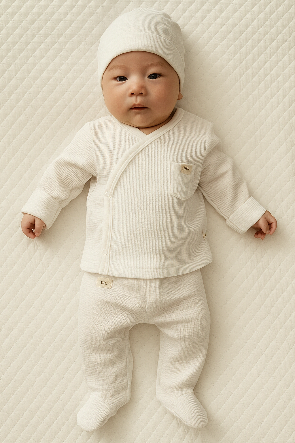 Waffle 3`lü Unisex Patikli Bebek Takım
