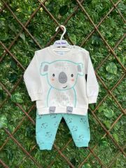 Kız Bebek Koala Desenli 2 İplik Mevsimlik Alt & Üst Takım